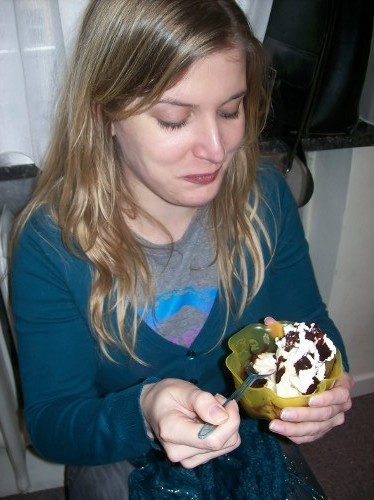 Katrin mit ihrer Kalorienbombe